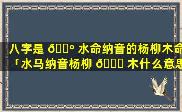 八字是 🐺 水命纳音的杨柳木命「水马纳音杨柳 🐅 木什么意思」
